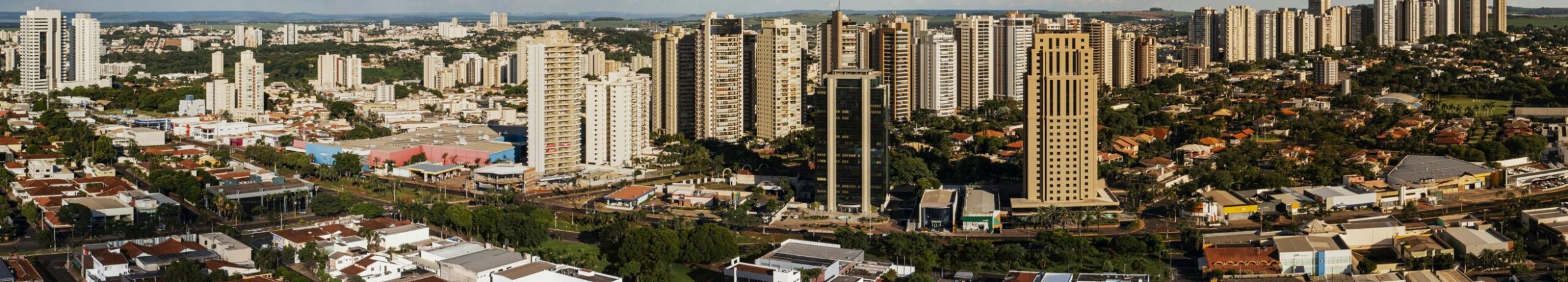 Ribeirao Preto, Sao Paulo, Brazil – 27th December, 2021 – Partia Ribeirao Preto, Sao Paulo, Brazil - 27th December, 2021 - Partial aerial view of Alto da Boa Vista neighborhood and buildings on Avenida Joao Fiuza.